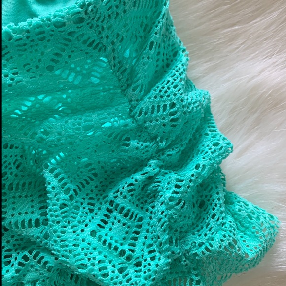 Mossimo Women’s Two Piece Bright Mint Green Bathing Suit - Picture 3 of 11